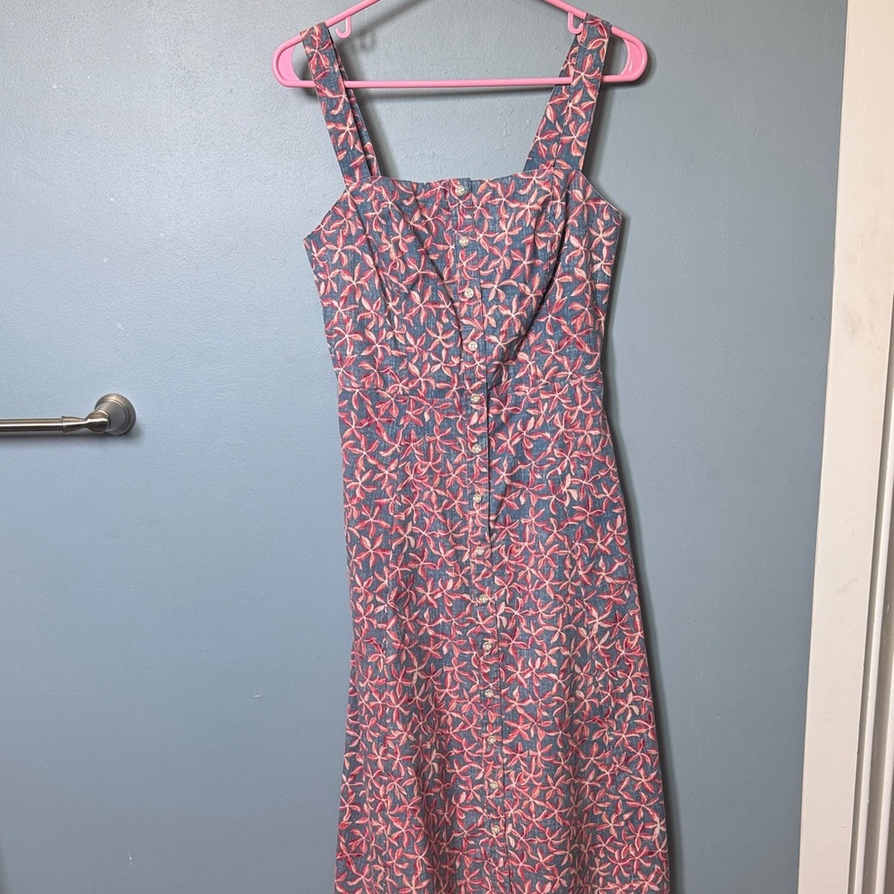 Reyn Spooner Pink and Blue Midi Dress